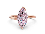Rose gold Fancy Pink Marquise Cut Diamond Solitaire Engagement Ring with Four-Prong Setting and Classic Band_20