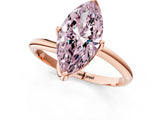 Rose gold Fancy Pink Marquise Cut Diamond Solitaire Engagement Ring with Four-Prong Setting and Classic Band_21