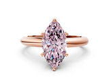 Rose gold Fancy Pink Marquise Cut Diamond Solitaire Engagement Ring with Round Band and Four-Prong Setting_154