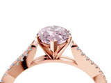 Rose gold Fancy Pink Marquise Cut Diamond Solitaire Engagement Ring with Twisted Pavé Band and Four-Prong Setting_48