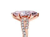 Rose gold Fancy Pink Marquise Cut Diamond Solitaire Engagement Ring with Twisted Pavé Band and Four-Prong Setting_49