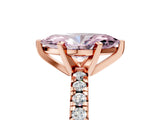 Rose gold Fancy Pink Marquise Cut Diamond Solitaire Pavé Engagement Ring with Round Band and Prong Setting_17