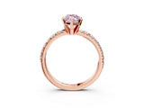 Rose gold Fancy Pink Marquise Cut Diamond Solitaire Pavé Engagement Ring with Round Band and Prong Setting_81