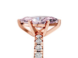 Rose gold Fancy Pink Marquise Cut Diamond Solitaire Pavé Engagement Ring with Round Band and Prong Setting_83