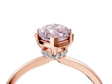 Rose gold Fancy Pink Marquise Cut Diamond Solitaire Ring with Classic Band and Four-Prong Setting_4