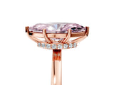 Rose gold Fancy Pink Marquise Cut Diamond Solitaire Ring with Classic Band and Four-Prong Setting_5