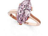 Rose gold Fancy Pink Marquise Cut Diamond Solitaire Ring with Flower Prong Setting and Classic Band_37