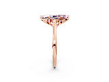 Rose gold Fancy Pink Marquise Cut Diamond Solitaire Ring with Flower Prong Setting and Classic Band_38