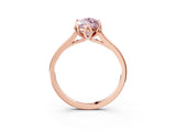 Rose gold Fancy Pink Marquise Cut Diamond Solitaire Ring with Flower Prong Setting and Classic Band_39