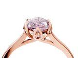 Rose gold Fancy Pink Marquise Cut Diamond Solitaire Ring with Flower Prong Setting and Classic Band_40