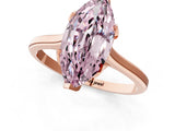 Rose gold Fancy Pink Marquise Cut Diamond Solitaire Ring with Flower Prong Setting and Classic Band_50