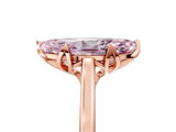 Rose gold Fancy Pink Marquise Cut Diamond Solitaire Ring with Flower Prong Setting and Classic Band_54