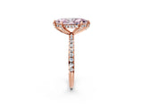 Rose gold Fancy Pink Marquise Cut Diamond Solitaire Ring with Four-Prong Setting and Pavé Band_5