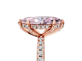 Rose gold Fancy Pink Marquise Cut Diamond Solitaire Ring with Four-Prong Setting and Pavé Band_8