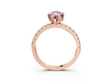 Rose gold Fancy Pink Marquise Cut Diamond Solitaire Ring with Pavé Band and Four-Prong Setting_77