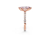 Rose gold Fancy Pink Marquise Cut Diamond Solitaire Ring with Pave Band and Four Prong Setting_75