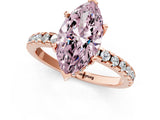 Rose gold Fancy Pink Marquise Cut Diamond Solitaire Ring with Round  Pavé Band and Four-Prong Setting_37