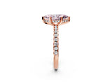 Rose gold Fancy Pink Marquise Cut Diamond Solitaire Ring with Round  Pavé Band and Four-Prong Setting_38