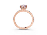 Rose gold Fancy Pink Marquise Cut Diamond Solitaire Ring with Round  Pavé Band and Four-Prong Setting_39
