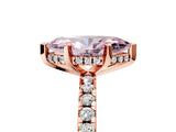 Rose gold Fancy Pink Marquise Cut Diamond Solitaire Ring with Round  Pavé Band and Four-Prong Setting_41