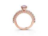 Rose gold Fancy Pink Marquise Cut Diamond Solitaire Ring with Shared Prong Pavé Band and Four-Prong Setting_61