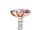 Rose gold Fancy Pink Marquise Cut Diamond Solitaire Ring with Shared Prong Pavé Band and Four-Prong Setting_63
