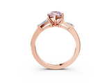 Rose gold Fancy Pink Marquise  Cut Diamond Solitaire Ring with Tapered Baguette Accents and Four-Prong Setting_46
