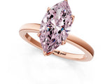 Rose gold Fancy Pink Marquise Cut Diamond Solitaire Ring with Thin Band and Prong Setting_13