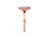 Rose gold Fancy Pink Marquise Cut Diamond Solitaire Ring with Thin Band and Prong Setting_14
