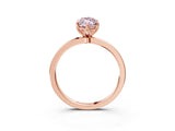 Rose gold Fancy Pink Marquise Cut Diamond Solitaire Ring with Thin Band and Prong Setting_15