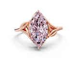 Rose gold Fancy Pink Marquise Cut Diamond Solitaire Ring with Twist Band and Four-Prong Setting_71