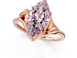 Rose gold Fancy Pink Marquise Cut Diamond Solitaire Ring with Twist Band and Four-Prong Setting_72