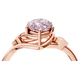 Rose gold Fancy Pink Marquise Cut Diamond Solitaire Ring with Twist Band and Four-Prong Setting_75