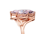 Rose gold Fancy Pink Marquise Cut Diamond Solitaire Ring with Twist Band and Four-Prong Setting_76