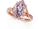 Rose gold Fancy Pink Marquise Cut Diamond Solitaire Twist Band Prong Setting Ring_68