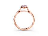Rose gold Fancy Pink Marquise Cut Diamond Solitaire Twist Band Prong Setting Ring_70