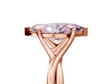 Rose gold Fancy Pink Marquise Cut Diamond Solitaire Twist Band Prong Setting Ring_72