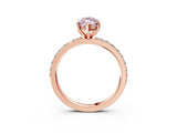 Rose gold Fancy Pink Marquise  Cut Diamond Solitaire with Pave Band and Four-Prong Setting 3