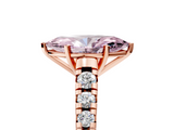 Rose gold Fancy Pink Marquise  Cut Diamond Solitaire with Pave Band and Four-Prong Setting_118