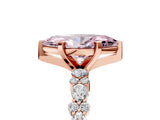 Rose gold Fancy Pink Marquise Cut Diamond Solitaire with Side Stones, Pave Band, Four-Prong Setting_108