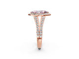 Rose gold Fancy Pink Marquise Cut Diamond Split Shank Halo Ring with Four-Prong Setting_43