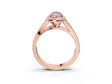 Rose gold Fancy Pink Marquise Cut Diamond Split Shank Halo Ring with Four-Prong Setting_44