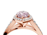 Rose gold Fancy Pink Marquise Cut Diamond Split Shank Halo Ring with Four-Prong Setting_45