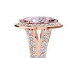Rose gold Fancy Pink Marquise Cut Diamond Split Shank Halo Ring with Four-Prong Setting_46