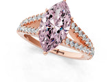 Rose gold Fancy Pink Marquise Cut Diamond Split Shank Pavé Engagement Ring with Four-Prong Setting_101