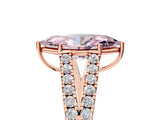 Rose gold Fancy Pink Marquise Cut Diamond Split Shank Pavé Engagement Ring with Four-Prong Setting_105