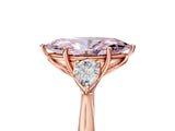 Rose gold Fancy Pink Marquise Cut Diamond Three-Stone Ring with Pear Side Stones and Four-Prong Setting_77