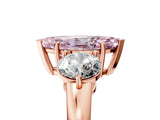 Rose gold Fancy Pink Marquise Cut Diamond Three-Stone Ring with Prong Setting and Classic Band_115
