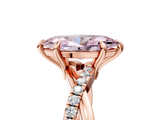 Rose gold Fancy Pink Marquise  Cut Diamond Twist Band Solitaire with Prong Setting_43