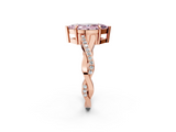 Rose gold Fancy Pink Marquise  Cut Diamond Twisted Band Engagement Ring with Prong Setting_5